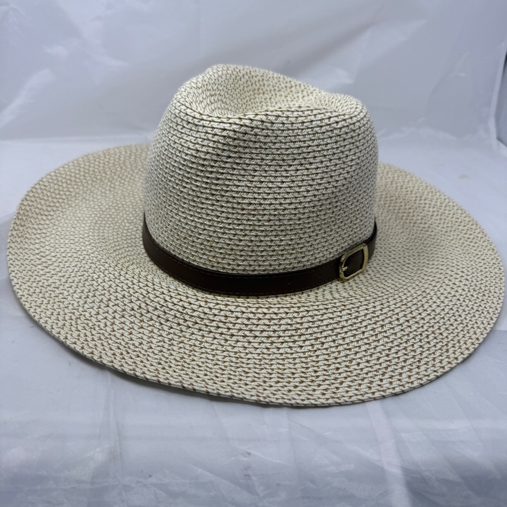 Sole Society Tan Combo Wide Brim Woven Paper Sun Hat SS064-HAT NWT One Size